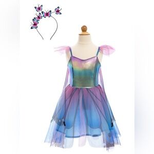 Butterfly Twirl Dress with Wings, Shimmering Costume